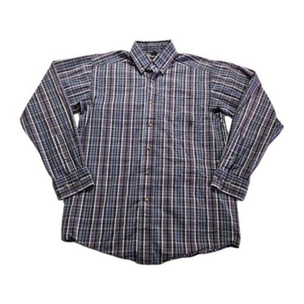 Ariat Pro Series Shirt Mens S Purple Plaid Long Sleeve Button Vented EUC